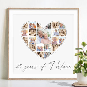 25 years wedding anniversay collage heart