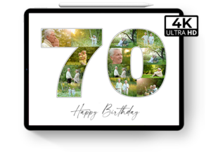 70th birthday gift number photo collage ipad