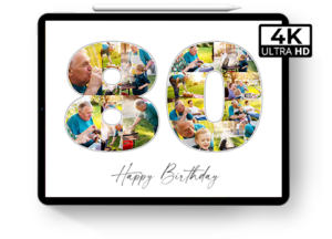 80 birthday number collage ipad