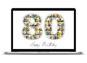 80 birthday number collage mac