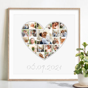 anniversary heart shaped collage