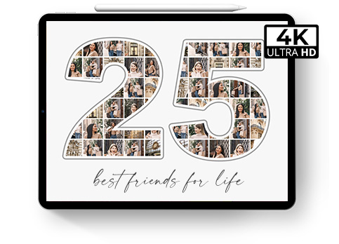 best friend collage number shaped