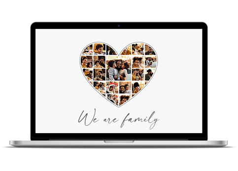 custom family heart shaped collage