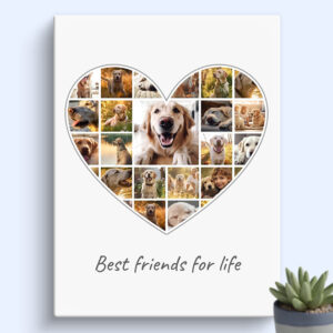 heart shaped dog photo collage