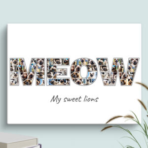 meow cat photo letter collage