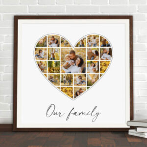 personalized photo collage heart mom