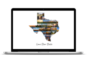 Customized Texas Shape Photo Map Collage on Macbook