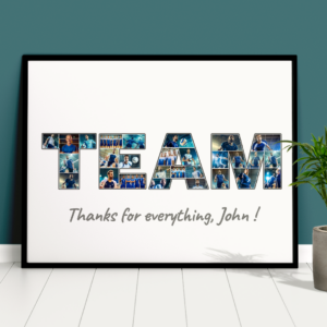team collage letters thank you gift coach