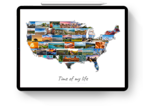 Customized Photo Map USA Shape Collage on iPad