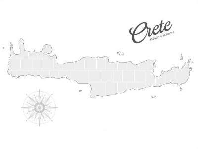 Collage Template in shape of a Crete-Map