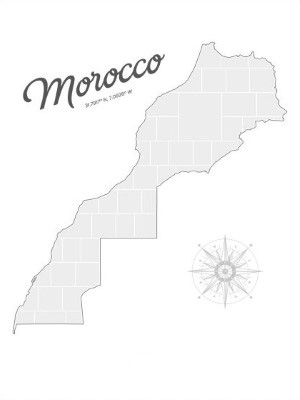 Collage Template in shape of a Morocco-Map