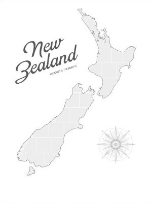 Collage Template in shape of a New Zealand-Map