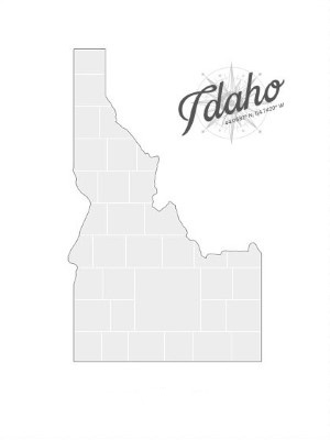 Collage Template in shape of a Idaho-Map