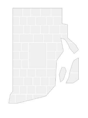 Collage Template in shape of a Rhode Island-Map