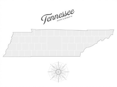 Collage Template in shape of a Tennessee-Map