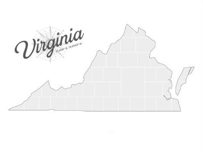 Collage Template in shape of a Virginia-Map