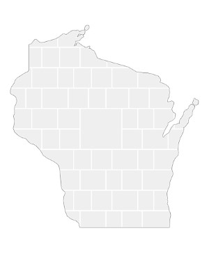 Collage Template in shape of a Wisconsin-Map