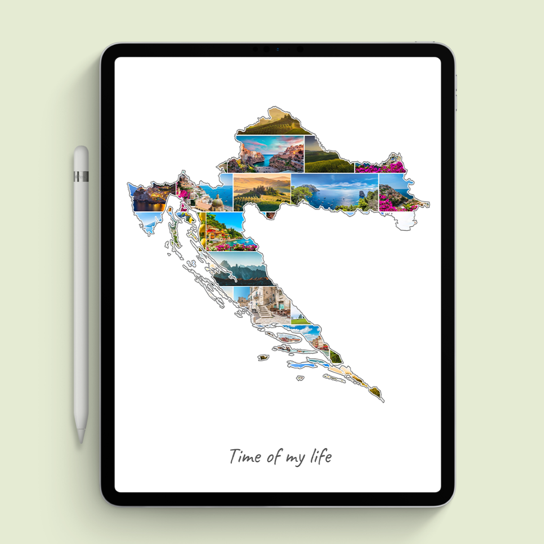 A Croatia-Collage as digital file on iPad
