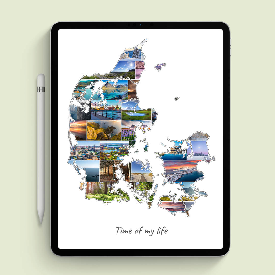 A Denmark-Collage as digital file on iPad