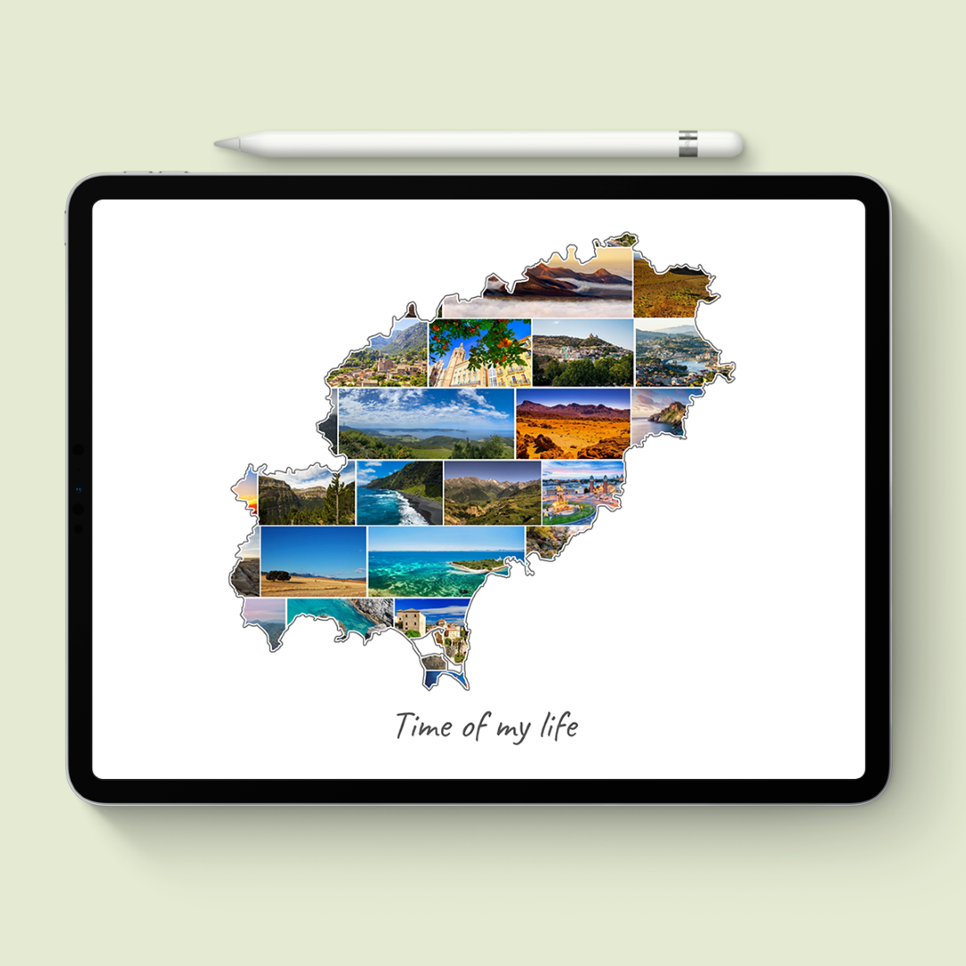 A Ibiza-Collage as digital file on iPad