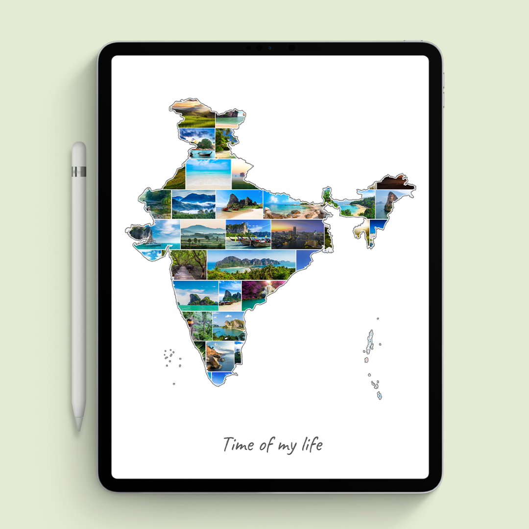 A India-Collage as digital file on iPad