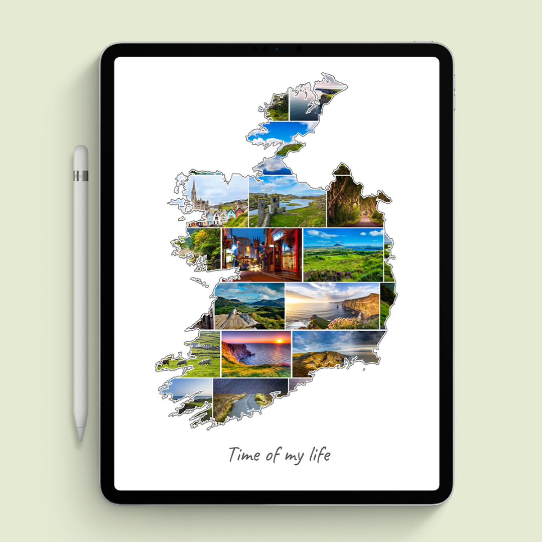 A Ireland-Collage as digital file on iPad