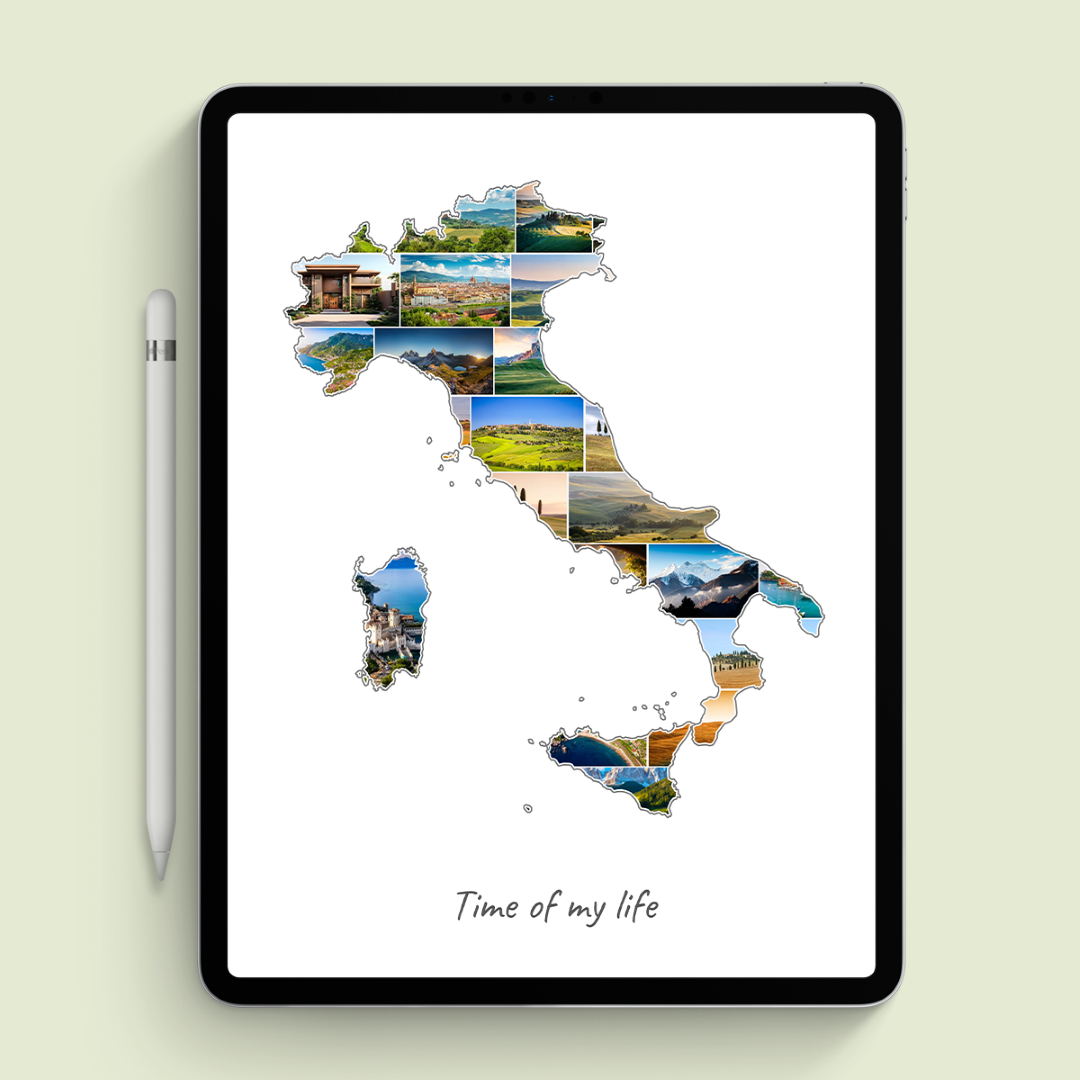 A Italy-Collage as digital file on iPad