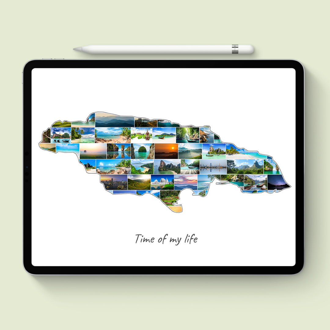 A Jamaica-Collage as digital file on iPad
