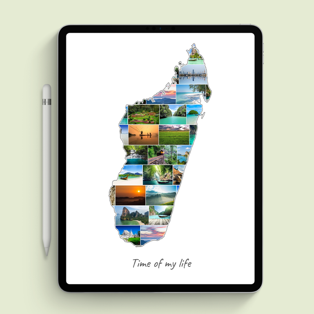 A Madagascar-Collage as digital file on iPad