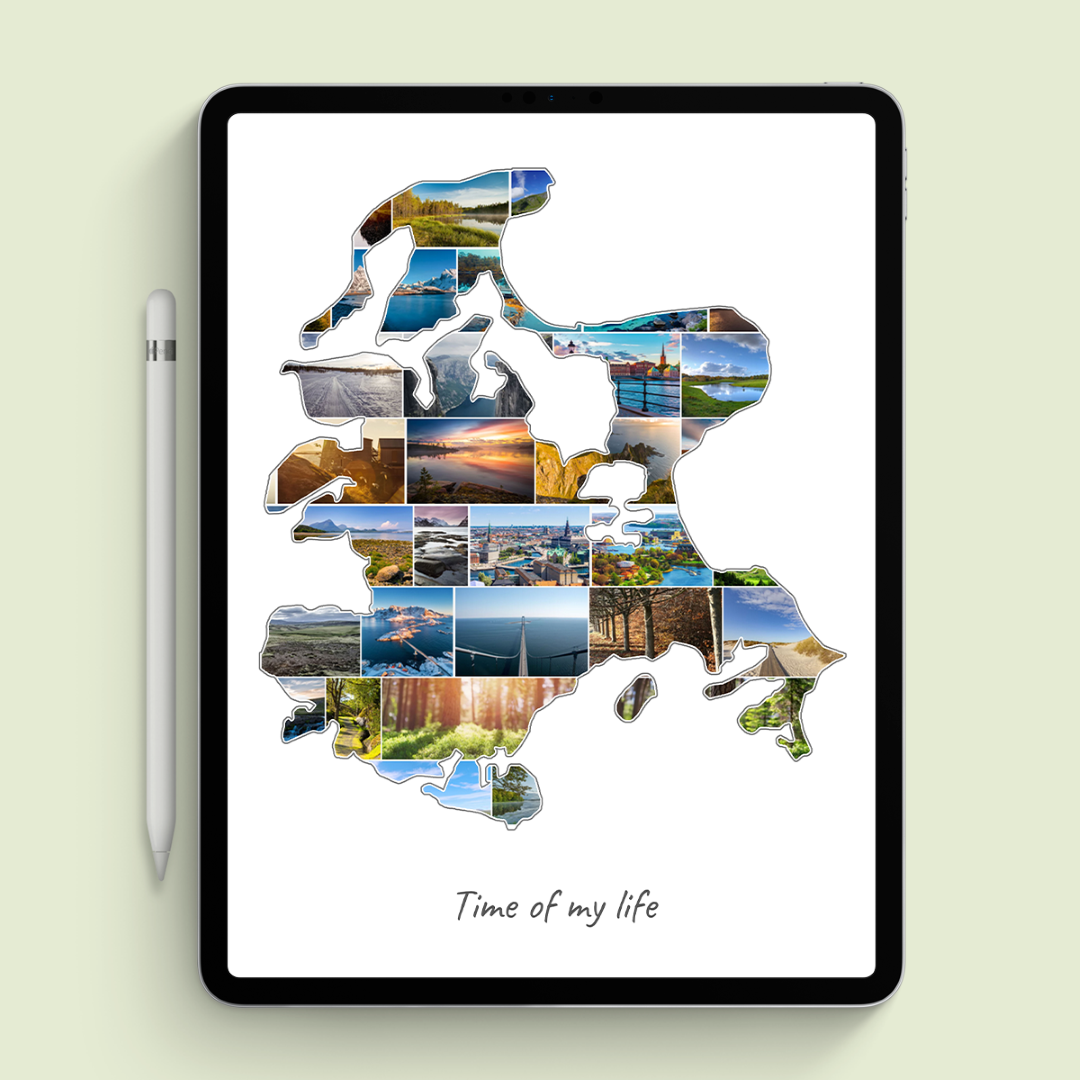 A Ruegen-Collage as digital file on iPad