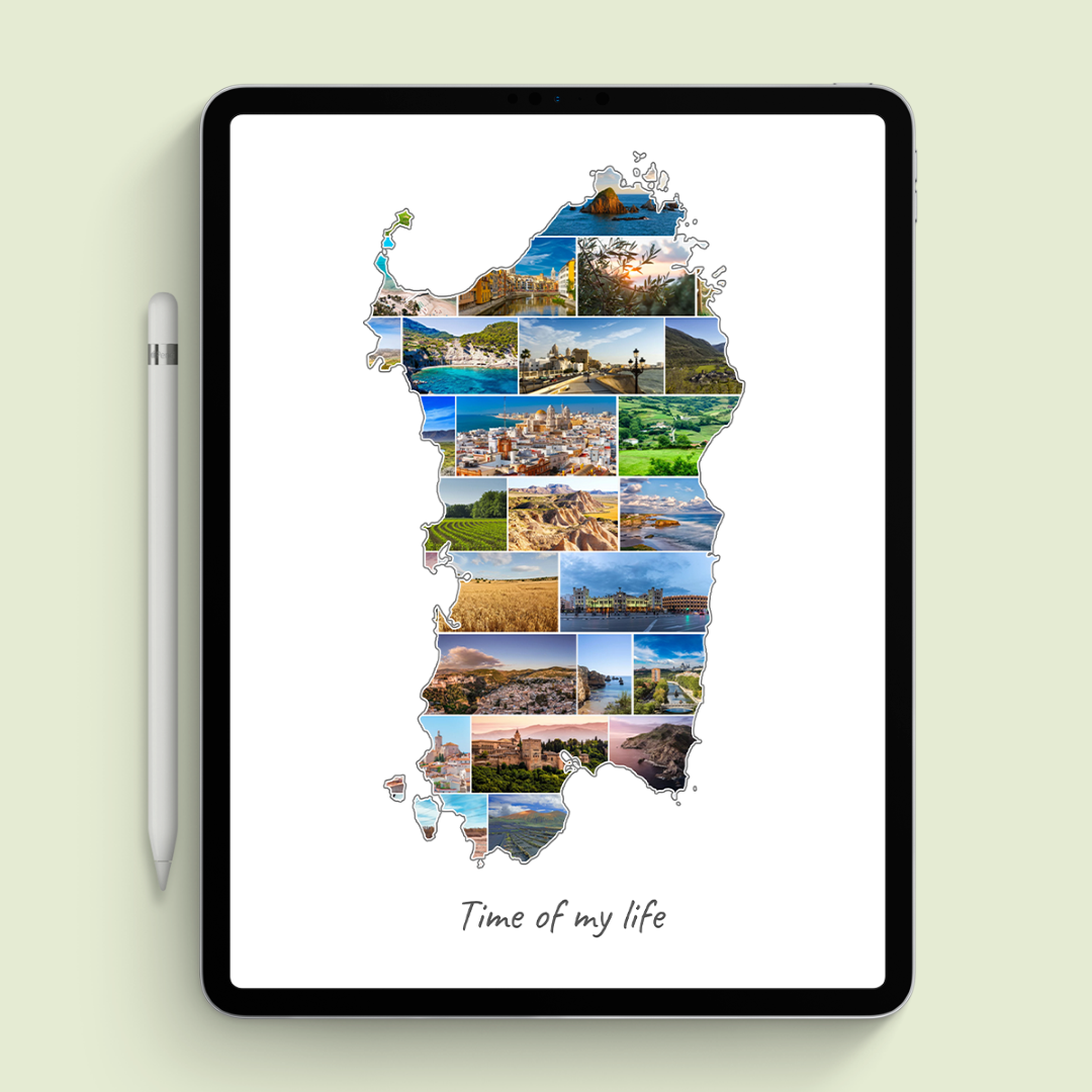 A Sardinia-Collage as digital file on iPad