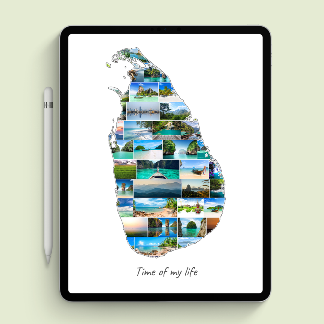 A Sri Lanka-Collage as digital file on iPad
