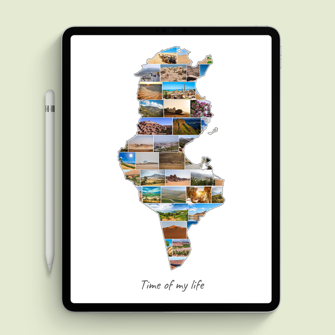 A Tunisia-Collage as digital file on iPad