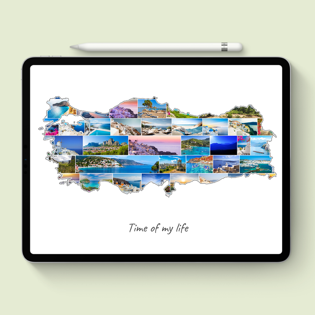 A Türkiye-Collage as digital file on iPad