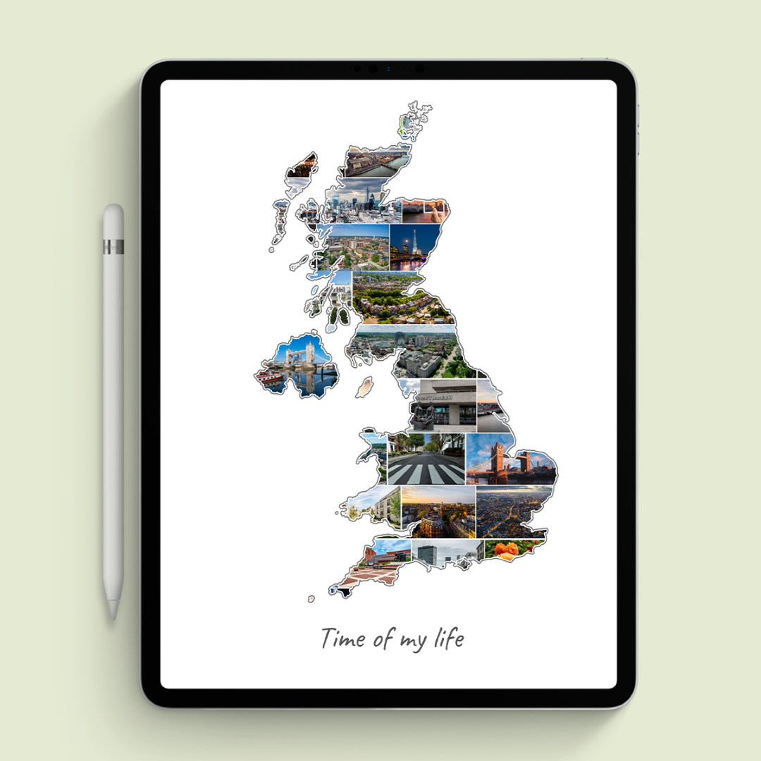 A Great Britain-Collage as digital file on iPad
