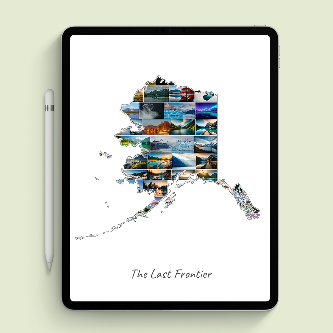 A Alaska-Collage as digital file on iPad