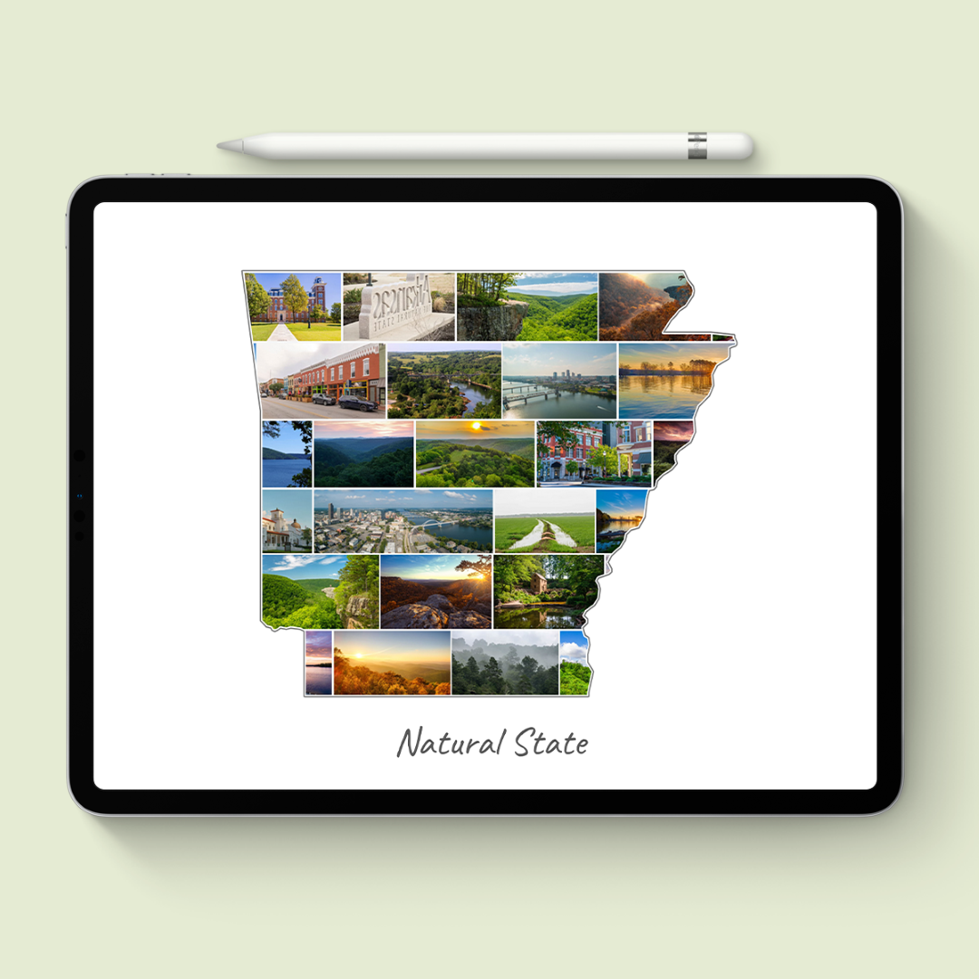 A Arkansas-Collage as digital file on iPad