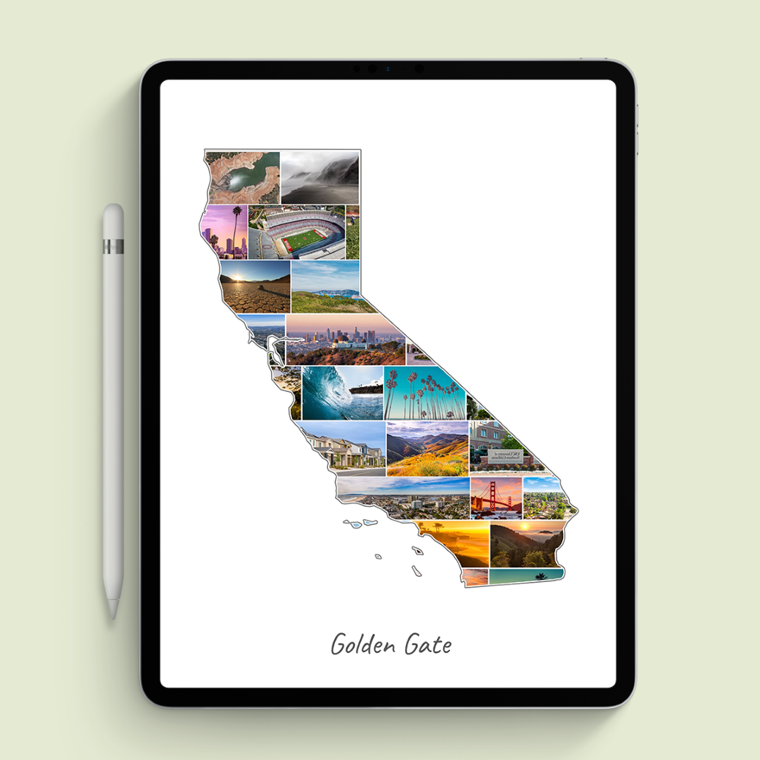 A California-Collage as digital file on iPad