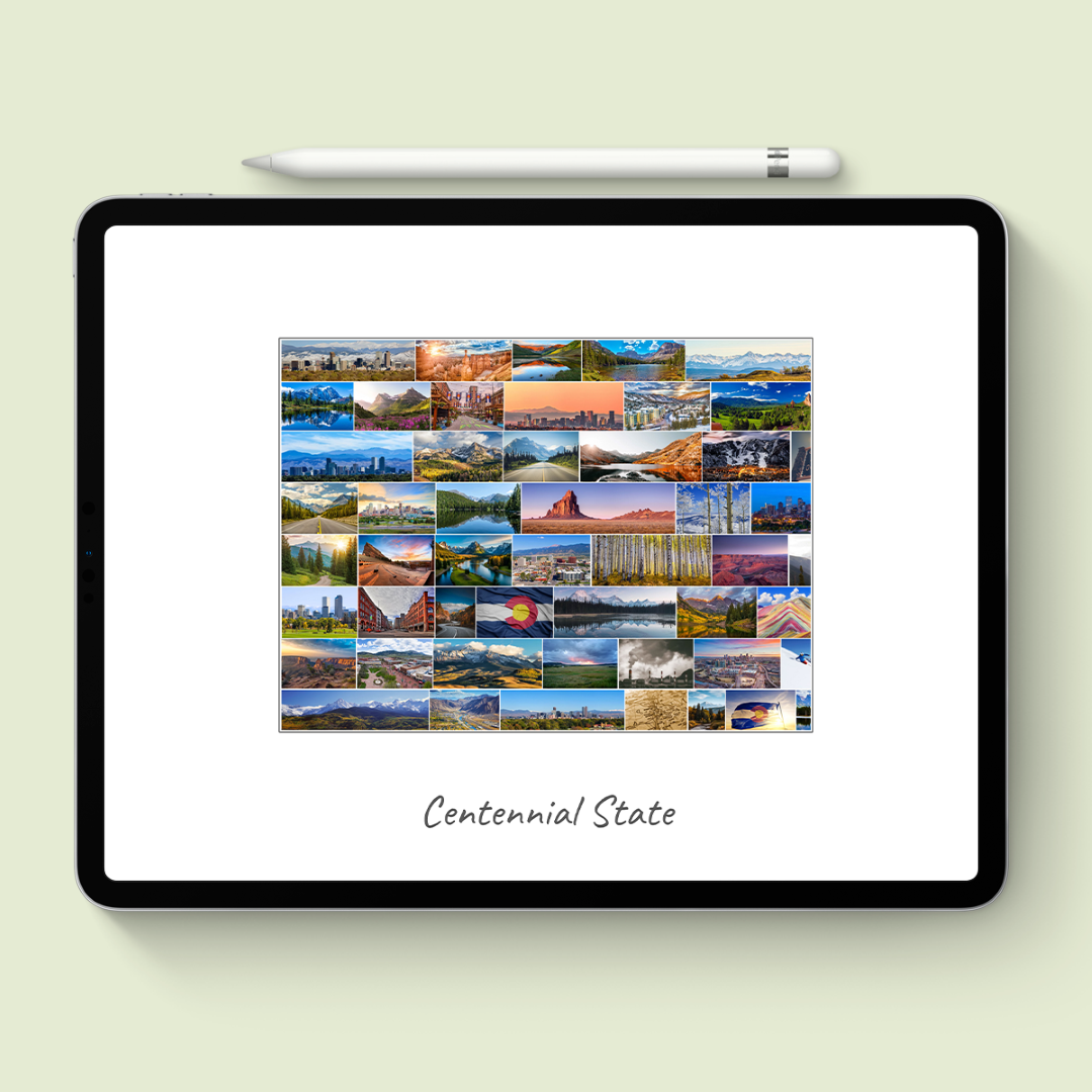 A Colorado-Collage as digital file on iPad