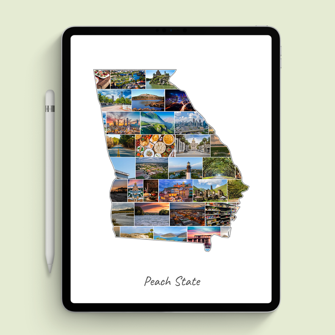 A Georgia-Collage as digital file on iPad