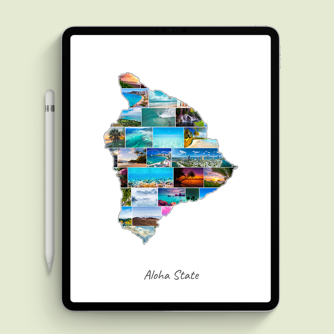 A Hawaii-Collage as digital file on iPad