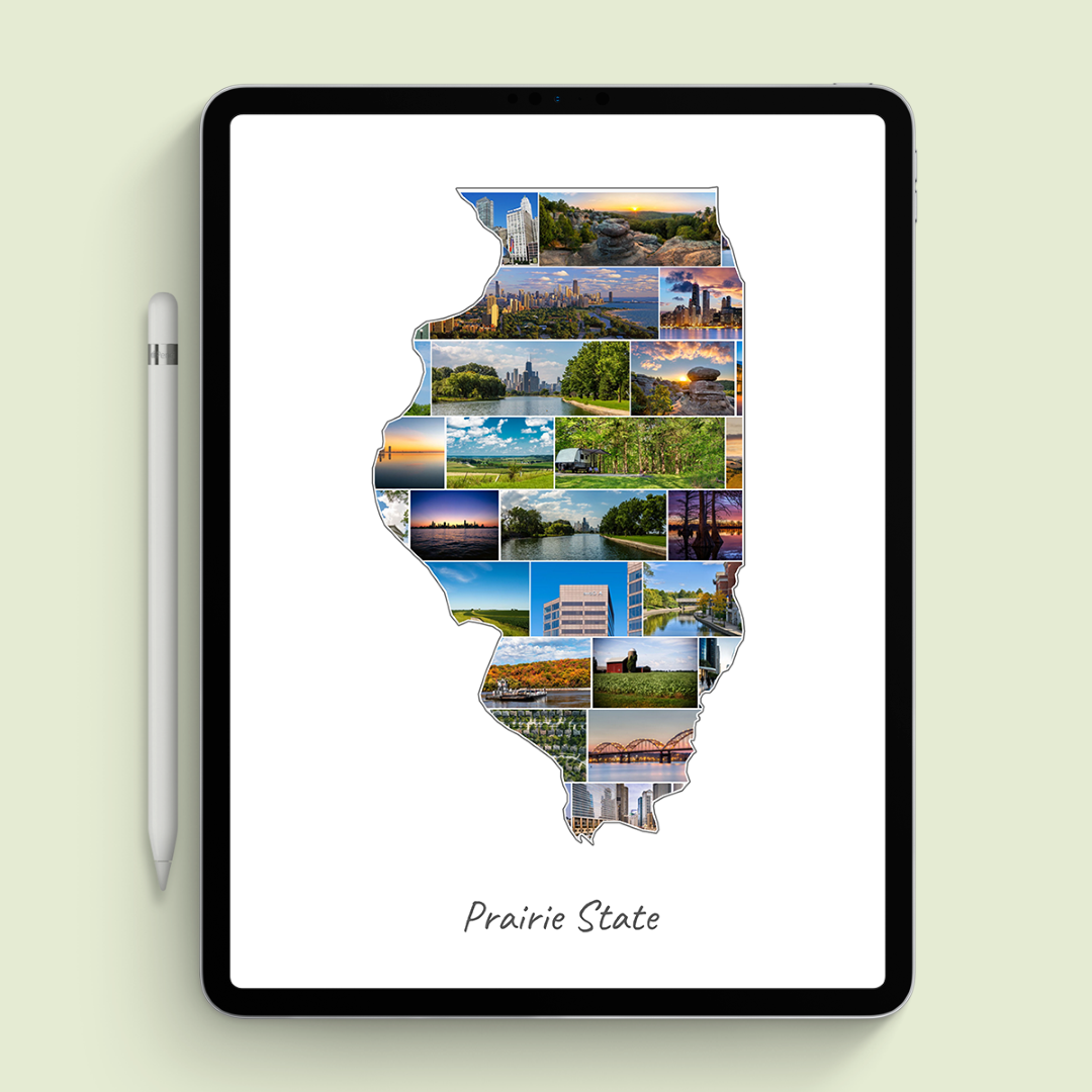 A Illinois-Collage as digital file on iPad