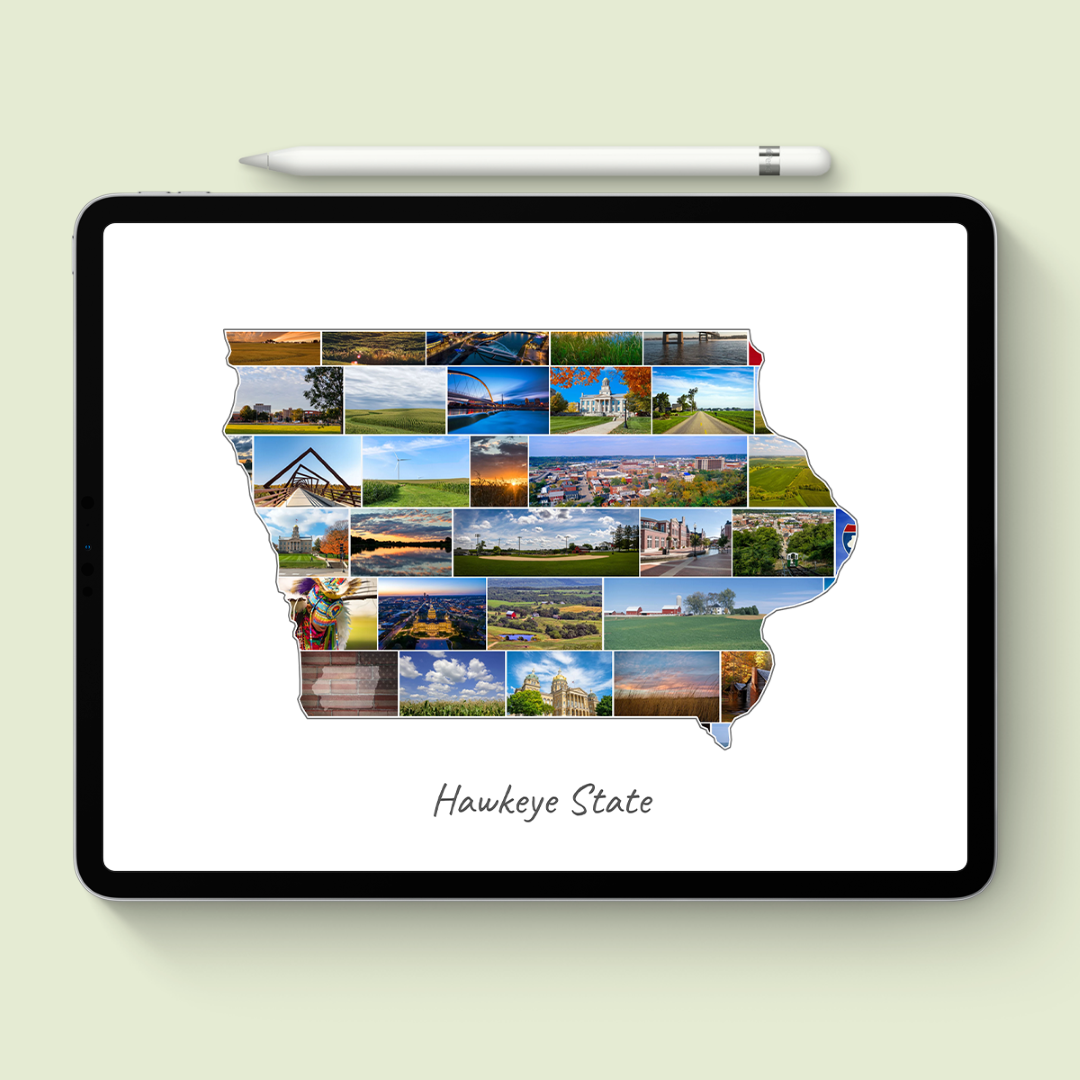 A Iowa-Collage as digital file on iPad