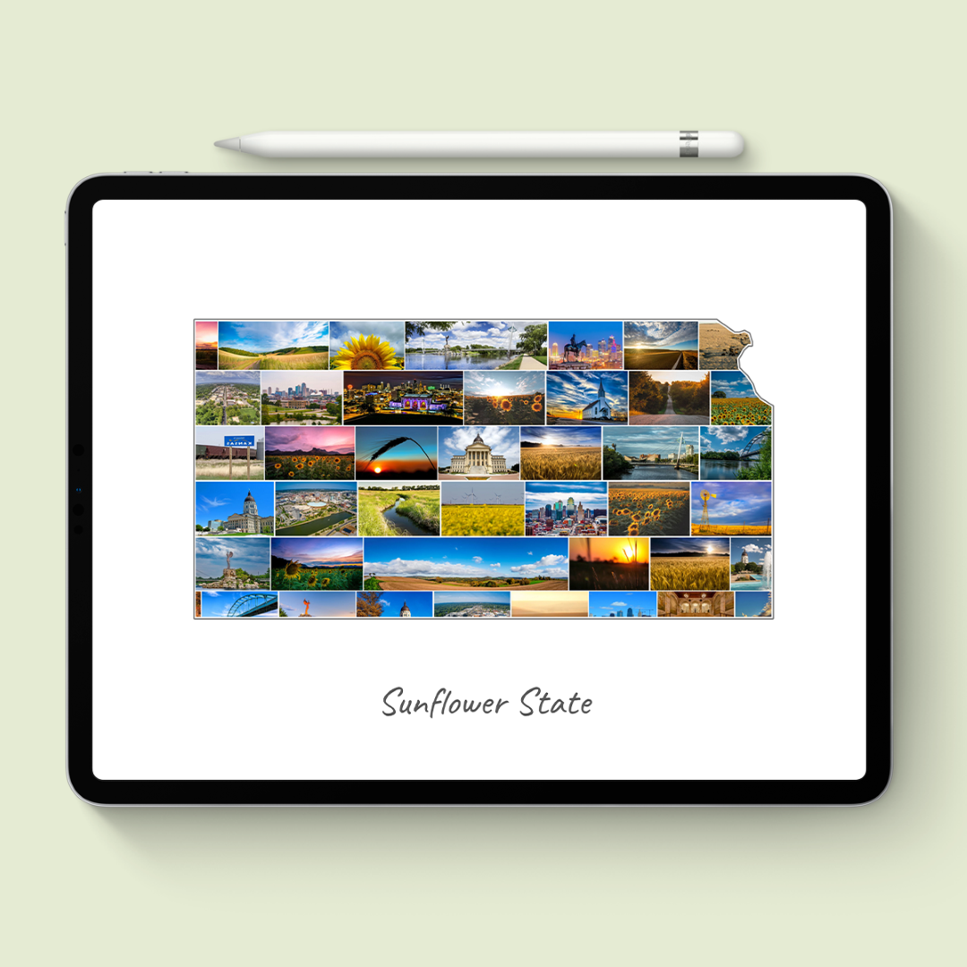 A Kansas-Collage as digital file on iPad