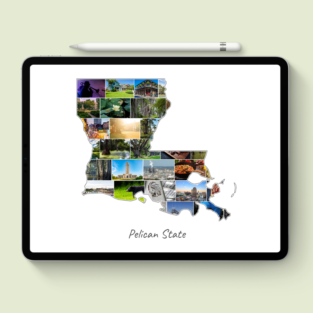 A Louisiana-Collage as digital file on iPad