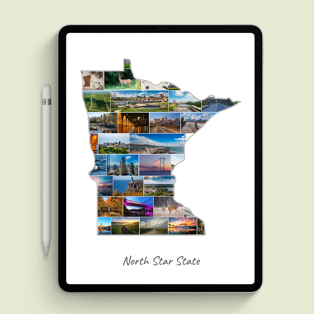 A Minnesota-Collage as digital file on iPad