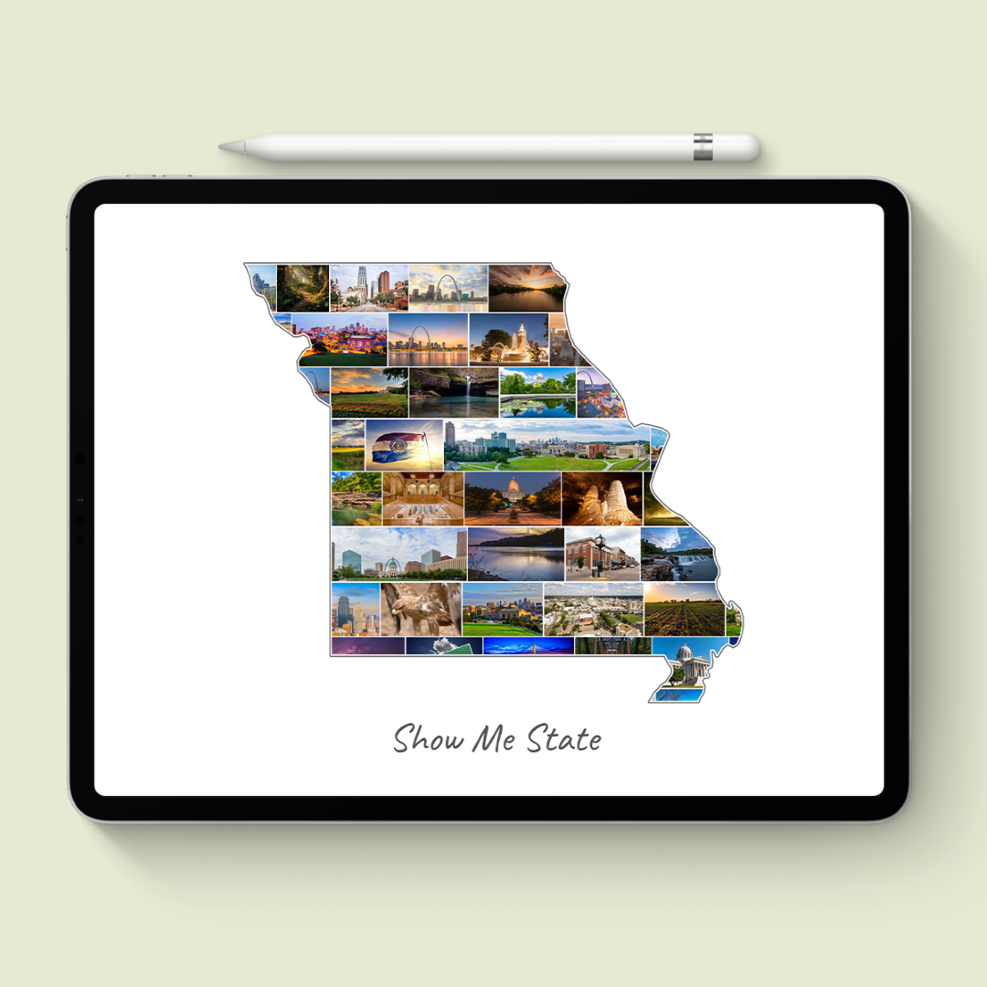 A Missouri-Collage as digital file on iPad