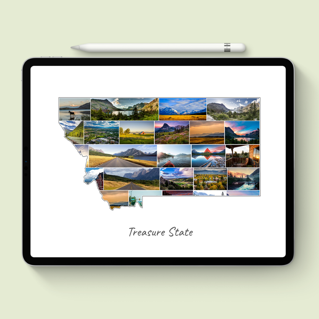 A Montana-Collage as digital file on iPad