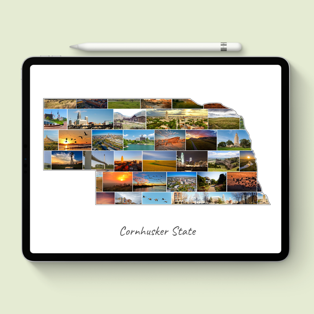 A Nebraska-Collage as digital file on iPad