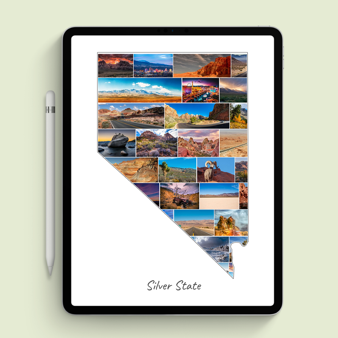 A Nevada-Collage as digital file on iPad